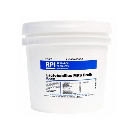 Rpi Lactobacillus MRS Broth Powder, 2.5 KG L11000-2500.0